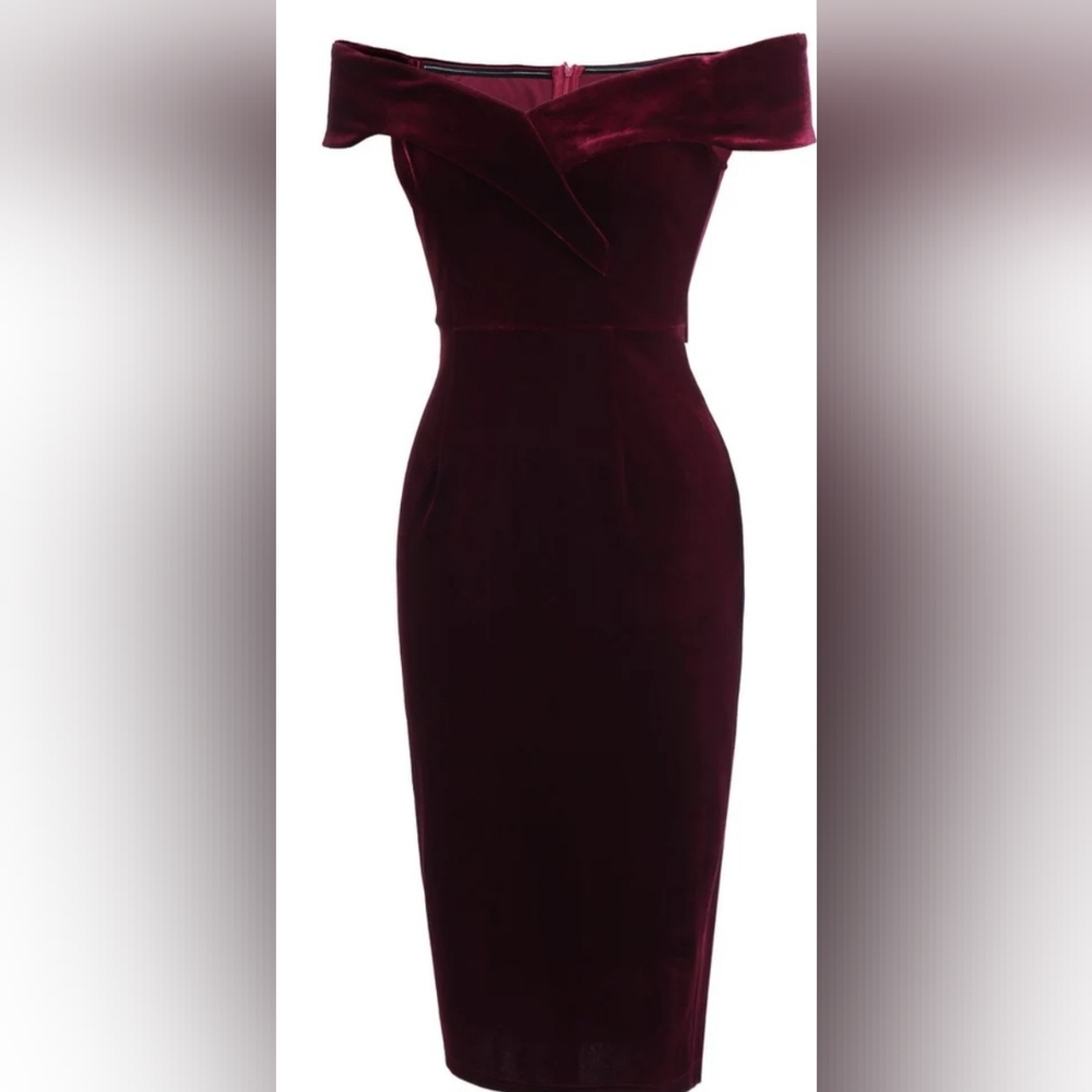 Elegant Red Velvet Dress